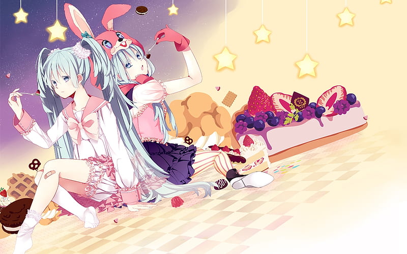 Hatsune miku, pastel, pasteles, estrellas, hatsune, miku, twintails, Fondo  de pantalla HD | Peakpx