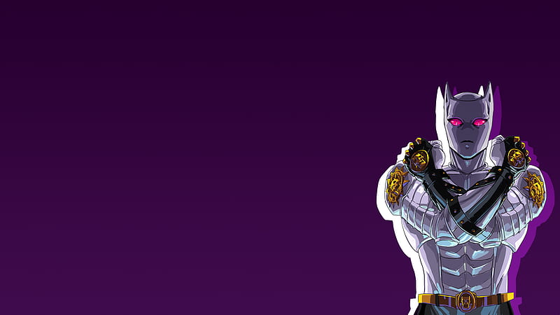 Jojo Killer Queen Standing On Side With Dark Purple Background Anime, HD wallpaper