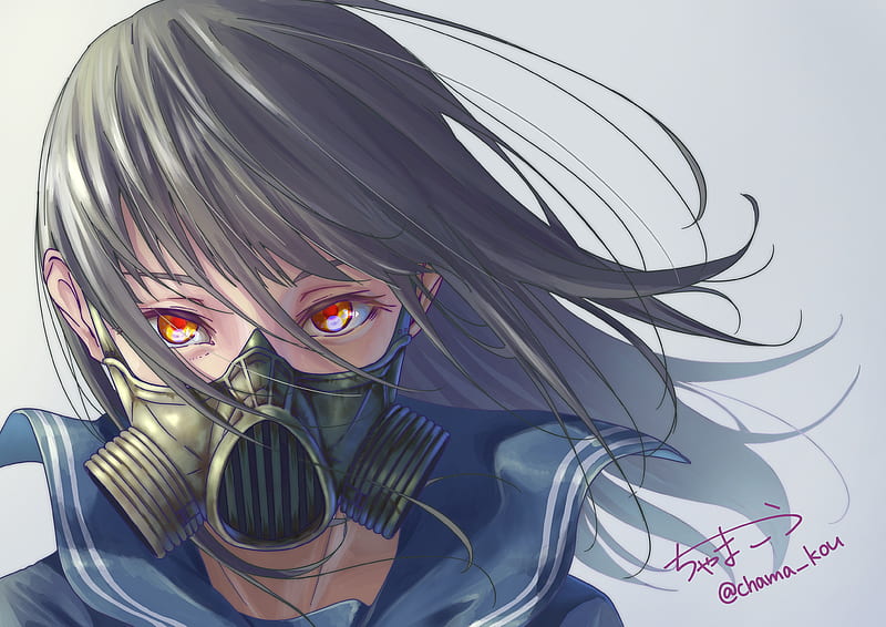 Anime Original Girl With Mask, anime-girl, anime, artist, artwork, digital-art, HD wallpaper