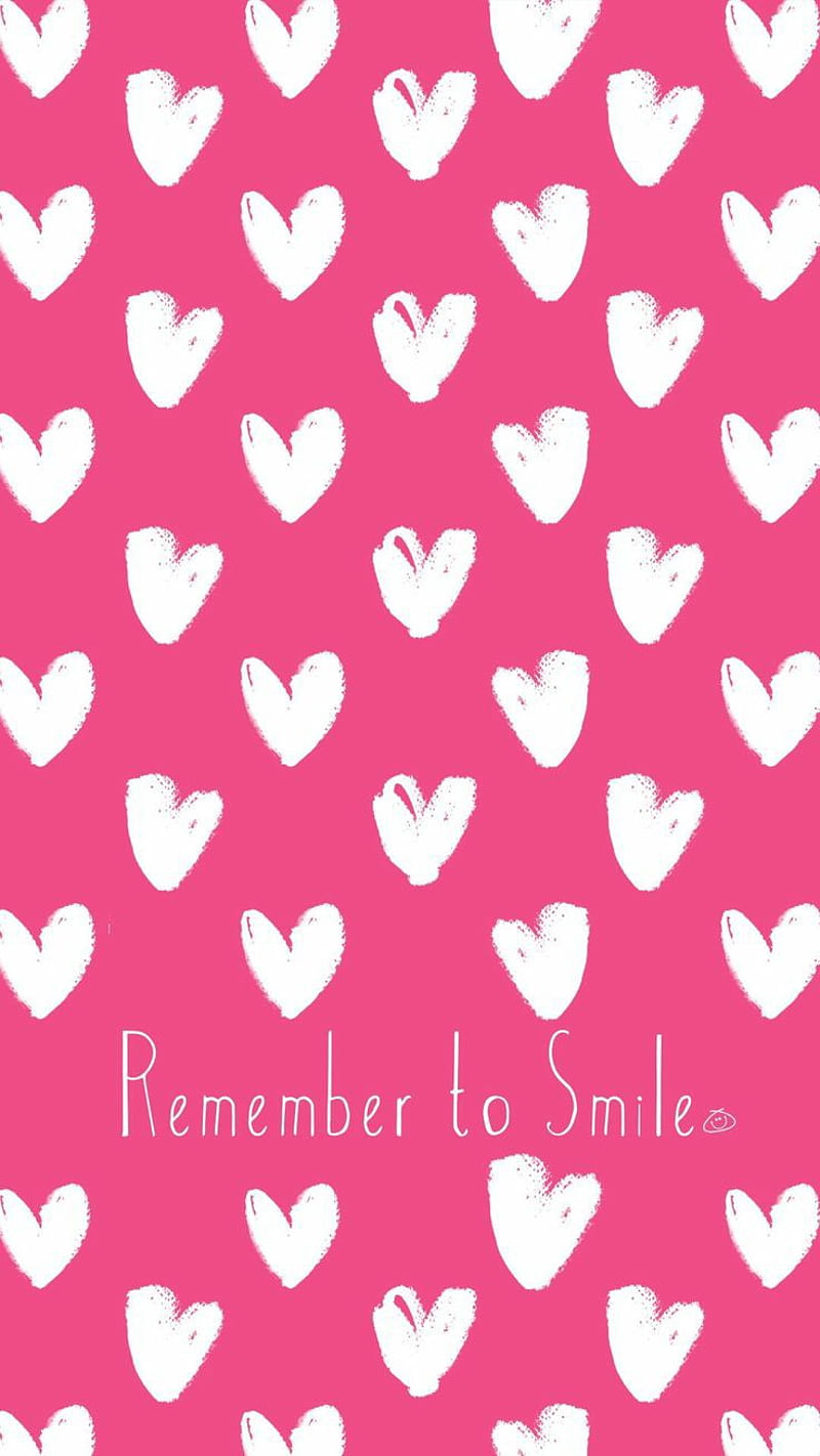 Smile, heart, pink, remember, HD phone wallpaper
