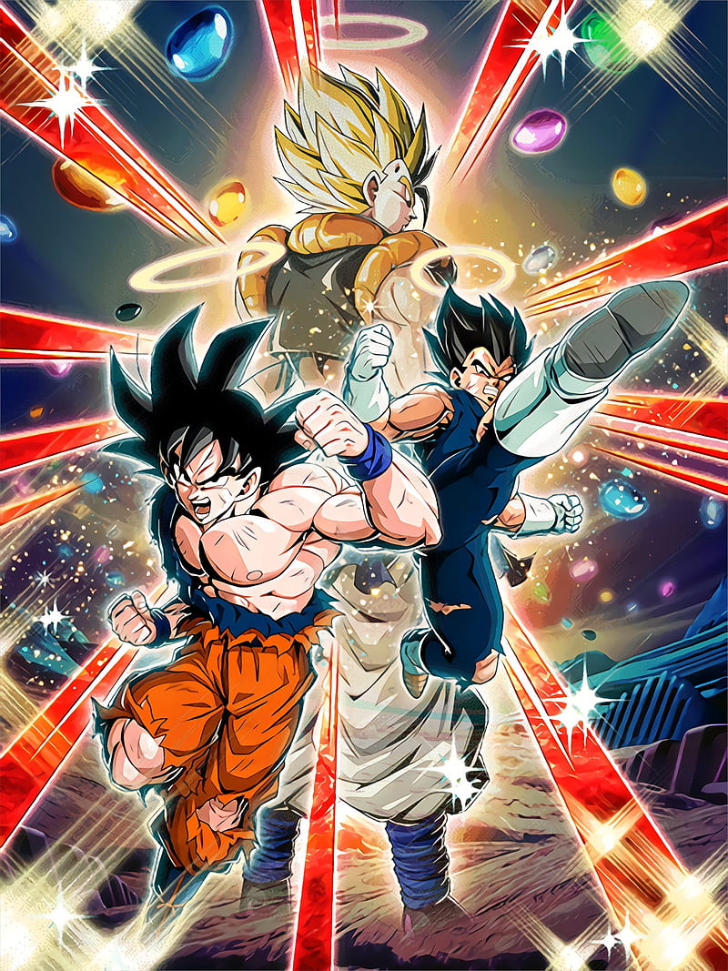 SSJ2 Vegeta and Goku, dbz, dokkan, dokkan battle, goku, super saiyan, vegeta,  HD phone wallpaper