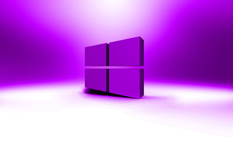 Windows 10 violet logo, creative, OS, violet abstract background, Windows 10 3D logo, brands, Windows 10 logo, artwork, Windows 10, HD wallpaper