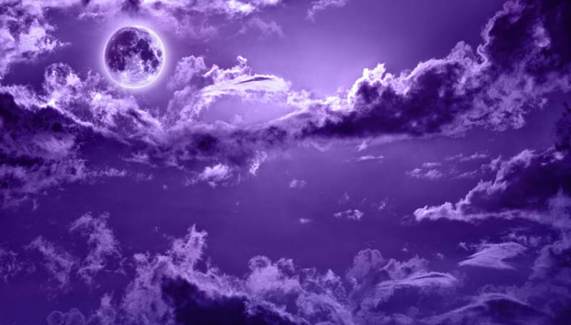 Purple Night Sky Clouds Moon Purple Hd Wallpaper Peakpx