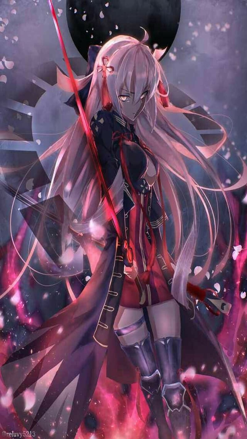 Anime Girl with Katana Art 4K Wallpaper iPhone HD Phone #6110f