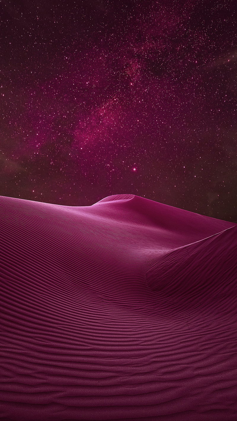 Red desert, desert, galaxy, nature, red, stars, HD phone wallpaper