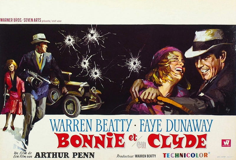 Bonnie And Clyde L R: Faye Dunaway Warren Beatty Faye Dunaway Warren Beatty On Belgian Poster Art 1967 Movie Poster Masterprint Item # VAREVCMCDBOANEC027H Posterazzi, HD wallpaper