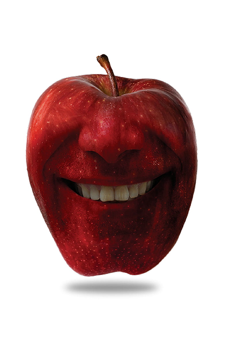 Apple, face, red, funny, happy, HD phone wallpaper | Peakpx