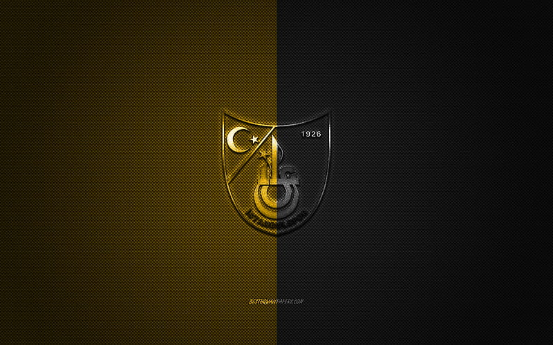 Istanbulspor AS, Turkish football club, 1 Lig, yellow-black logo, yellow-black carbon fiber background, football, Istanbul, Turkey, Istanbulspor logo, HD wallpaper