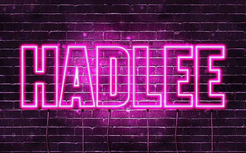 Hadlee with names, female names, Hadlee name, purple neon lights, Happy ...