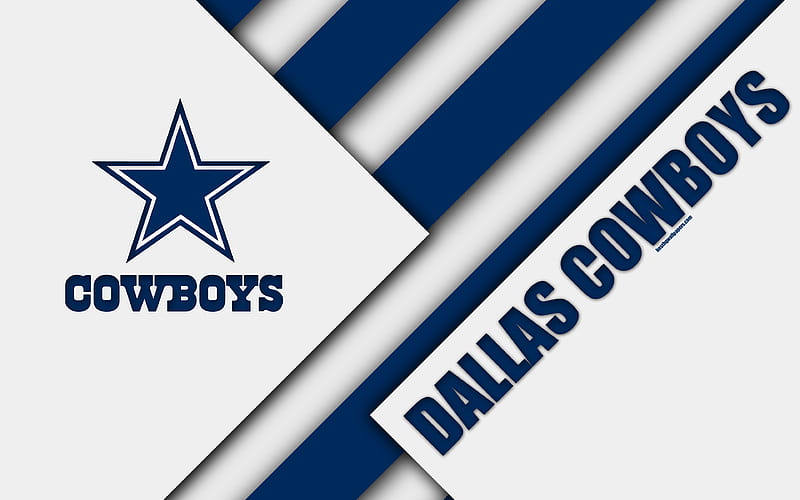 Dallas Cowboys logo, material design, NFL, white blue abstraction, American football, Arlington, Texas, USA, National Football League, HD wallpaper