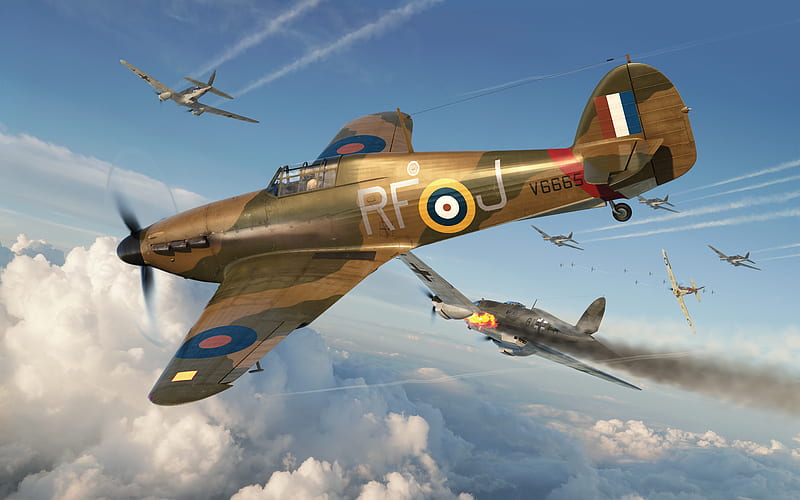 Military Aircraft, Hawker Hurricane, Heinkel He 111 , Bomber , Warplane, HD wallpaper