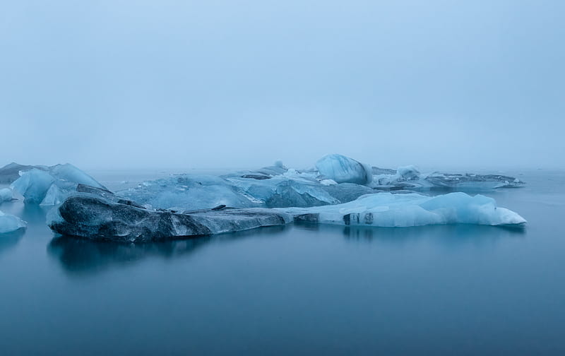 glacier, ice, water, blue, HD wallpaper