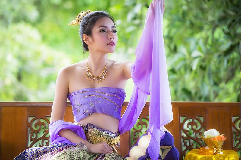 Oriental, Thailand, Model, Women, Necklace, Asian, Traditional Costume, HD wallpaper
