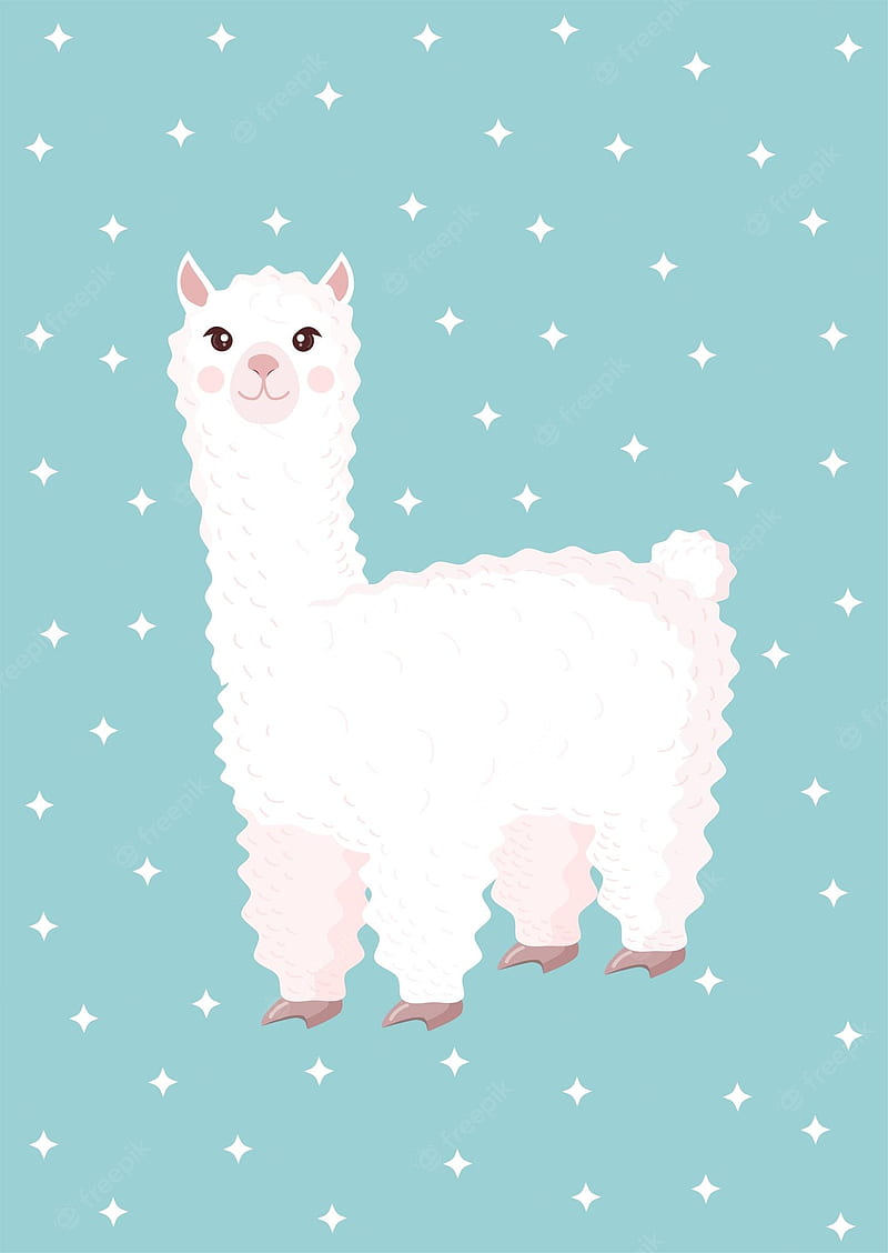 Christmas Llama . Vectors, Stock & PSD, Cute Cartoon Llama, HD phone wallpaper