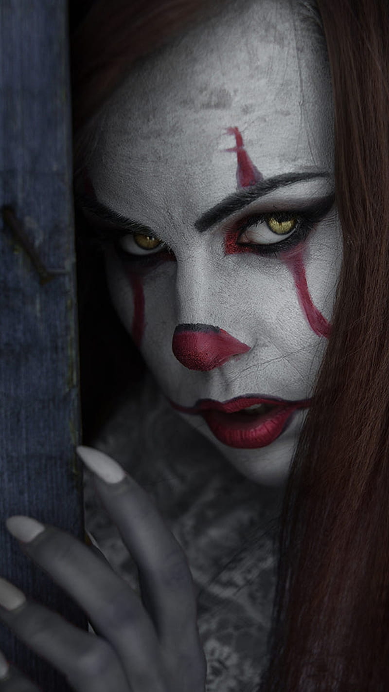 Pennywises girl, drawings, face, it, makeup, pennywise, red hair, scary, HD  phone wallpaper | Peakpx