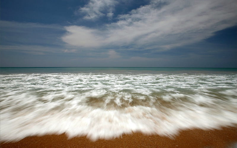 Waves rushing onto Beach, Water, Sand, beach, Waves, HD wallpaper