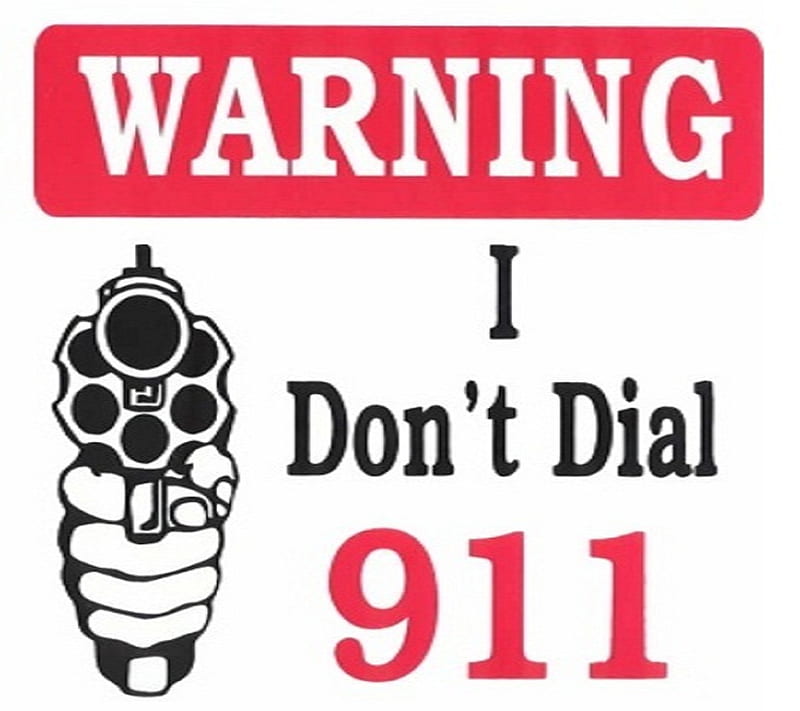 911 - Warning, dial, funny, gun, pistol, HD wallpaper