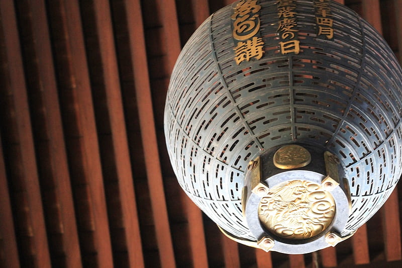Lampion, japan, lanterne, japanes characters, light, HD wallpaper
