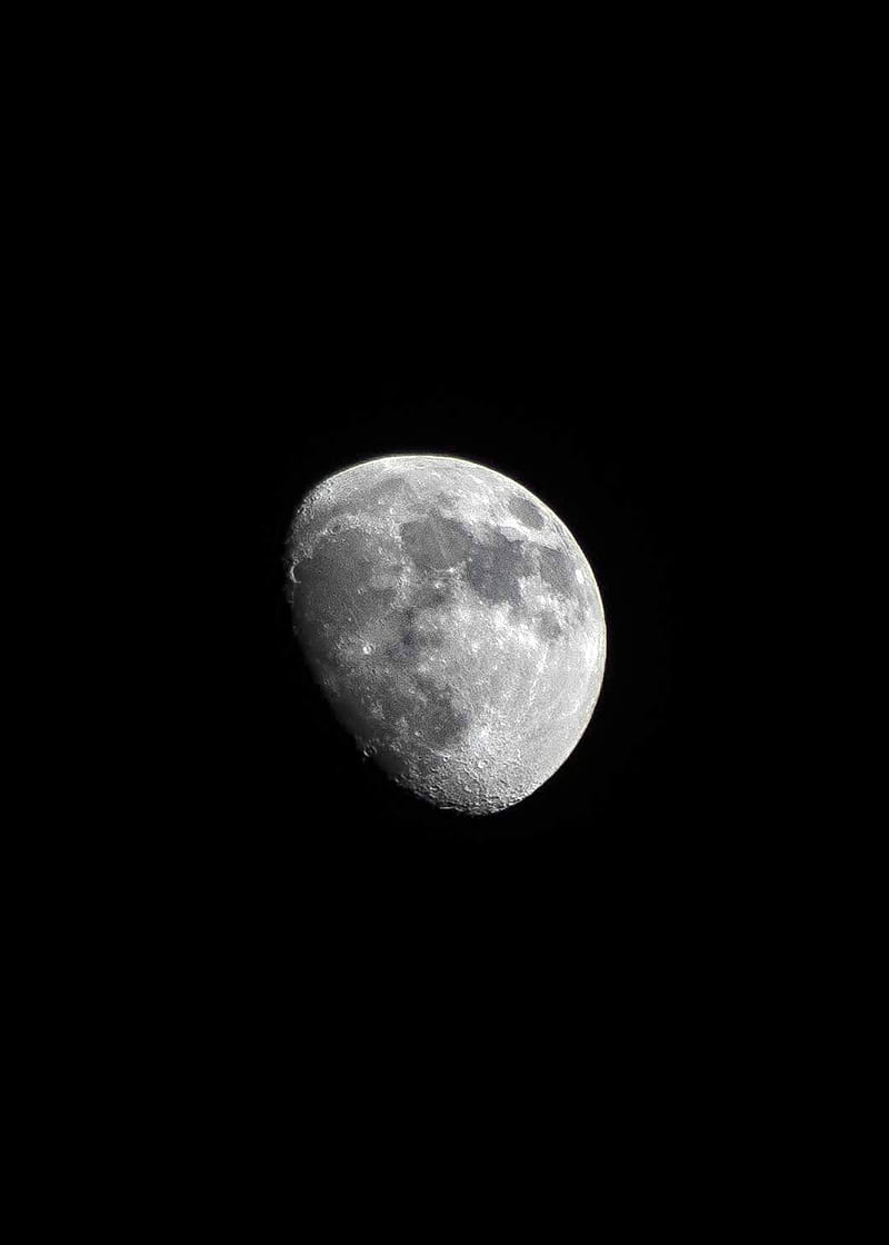 moon, full moon, shadow, black, HD phone wallpaper