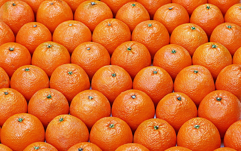 oranges, macro, tropical fruits, citrus fruits, orange texture, fruits, HD wallpaper