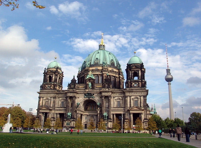 Berlin Cathedral, building, berlin, cathedral, site, HD wallpaper