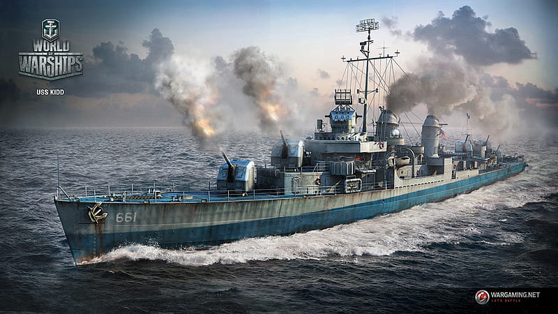 World of Warships - USS Kidd, Game, Warships, Kidd, World, Video, USS, HD wallpaper