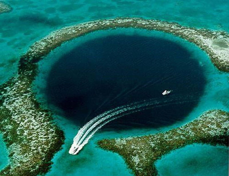 GREAT BLUE HOLE, BELIZE, HOLE, NATURE, PRETTY, WATER, HD wallpaper