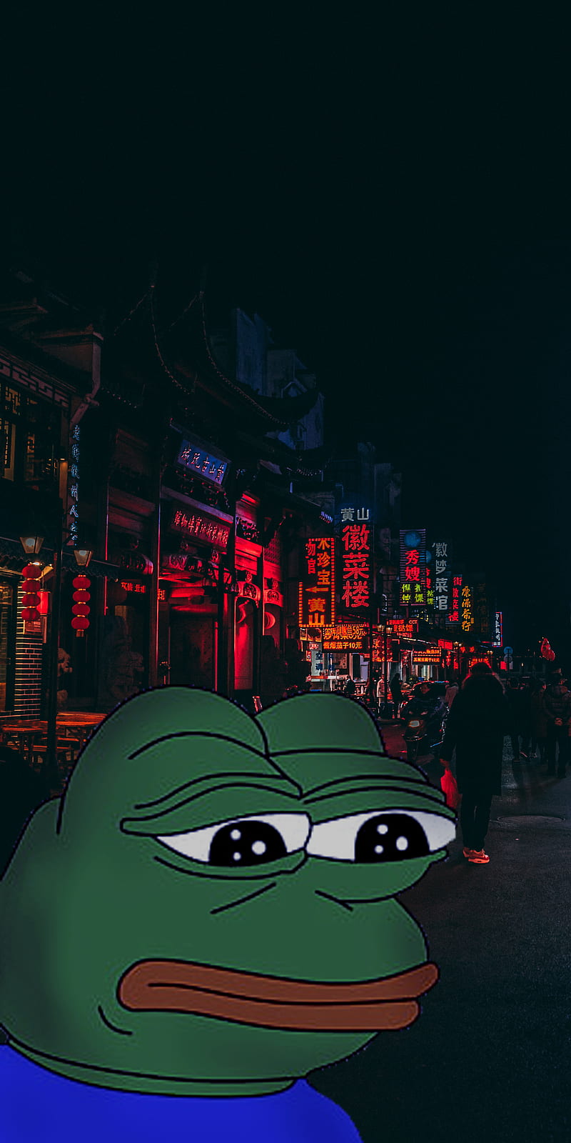 Sad Pepe, city, japan, meme, HD phone wallpaper | Peakpx
