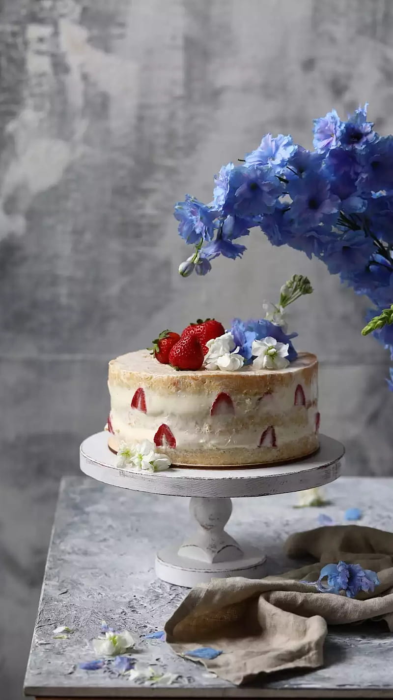 cake, flowers, birtay, table, food, decoration, HD phone wallpaper