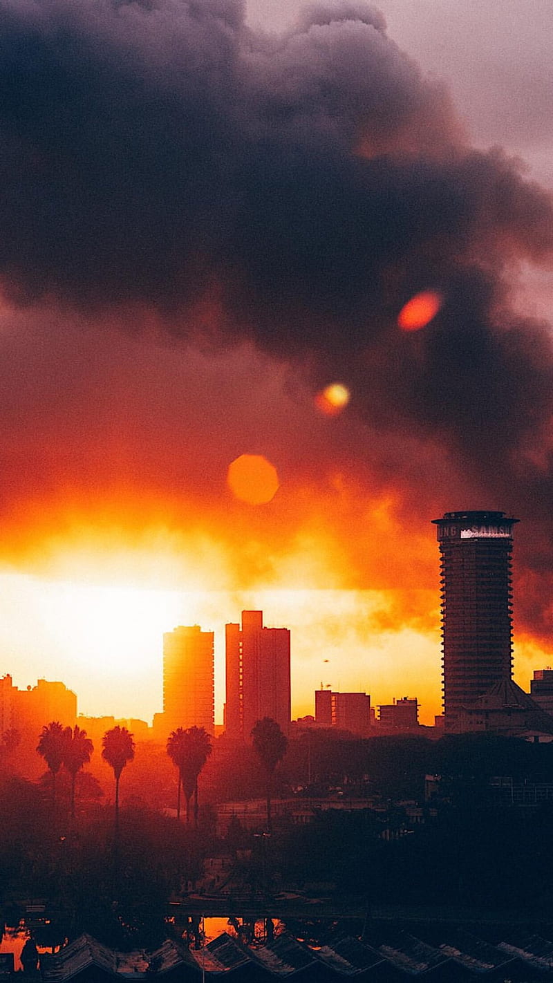 Nairobi City, black, chicago, dawn, dusk, skyline, sunset, urban, HD phone wallpaper