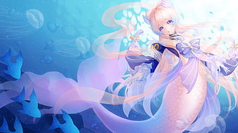 Sangonomiya Kokomi Mermaid Genshin Impact, HD wallpaper