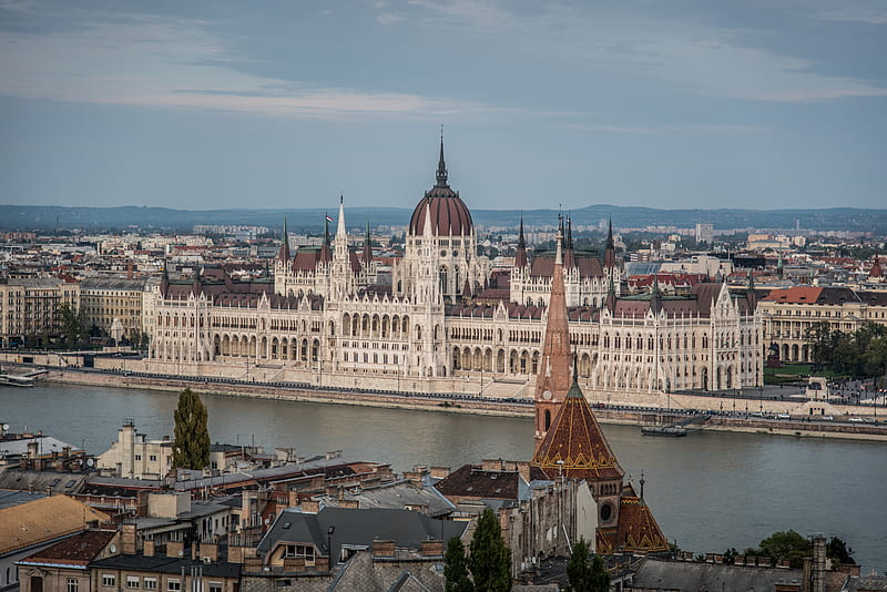 city, buildings, river, architecture, old, budapest, HD wallpaper