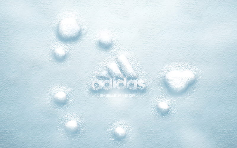Adidas 3D snow logo creative, sports brands, Adidas logo, snow backgrounds, Adidas 3D logo, Adidas, HD wallpaper