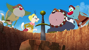 Watch Oggy and the Cockroaches - S5:E2 Oggy And The Legend Of Excalibur.  Oggy and the Grasshopper Cloud. Oggys Dragon (2012) Online for . The Roku  Channel, HD wallpaper | Peakpx