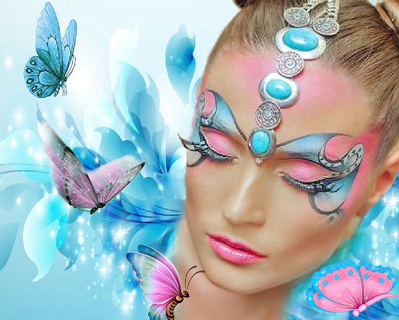 The Pink Butterfly is my most requested girly face paint design 💗 #fa