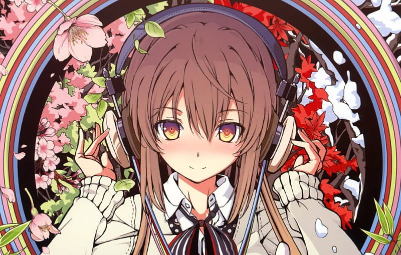 anime music girl headphones