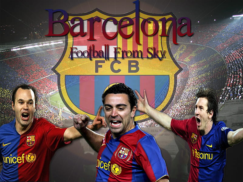 FC Barcelona, barcelona, iniesta, messi, football, xavi, HD wallpaper