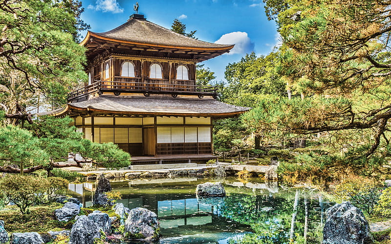 Ginkaku-ji, Temple of the Silver Pavilion, Zen temple, japanese temple, buddhist temple, Kyoto, japan, HD wallpaper