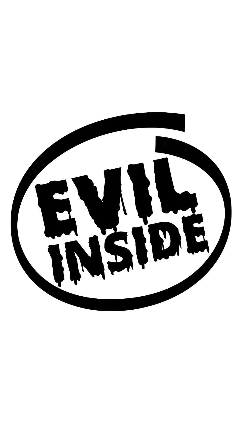 Evil Inside, halloween, logo, sayings, signs, HD phone wallpaper