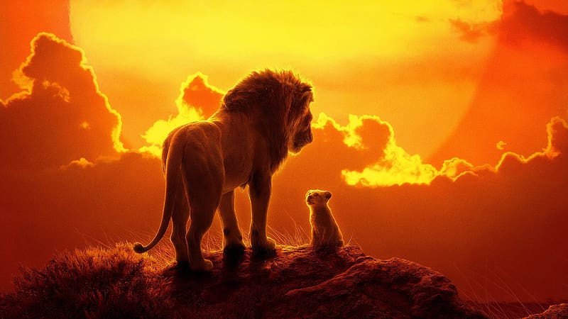 Movie, Mufasa (The Lion King), Simba, The Lion King (2019), HD wallpaper