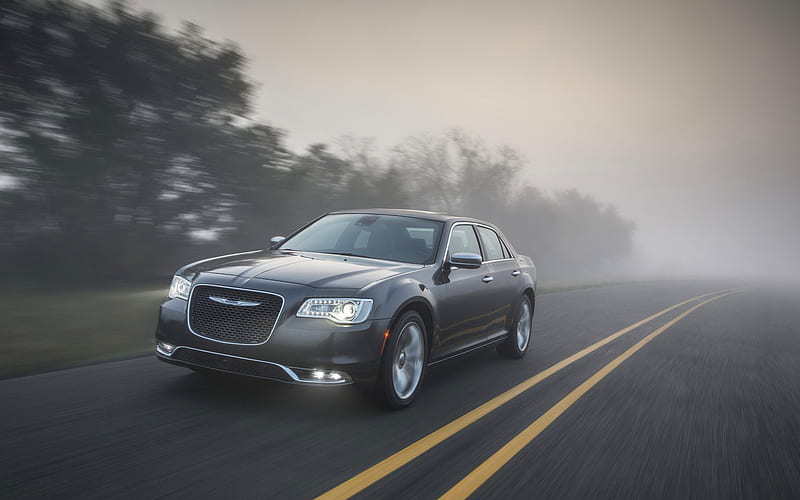 Chrysler 300, 2017 cars, road, fog, american cars, Chrysler, HD wallpaper