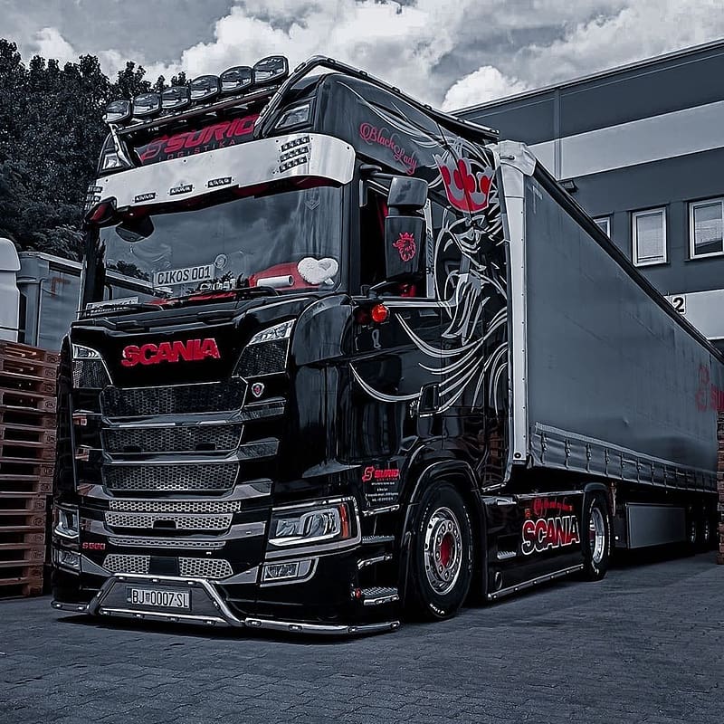 Black Scania. Volvo trucks, Old lorries, Trucks, Scania V8, HD phone wallpaper