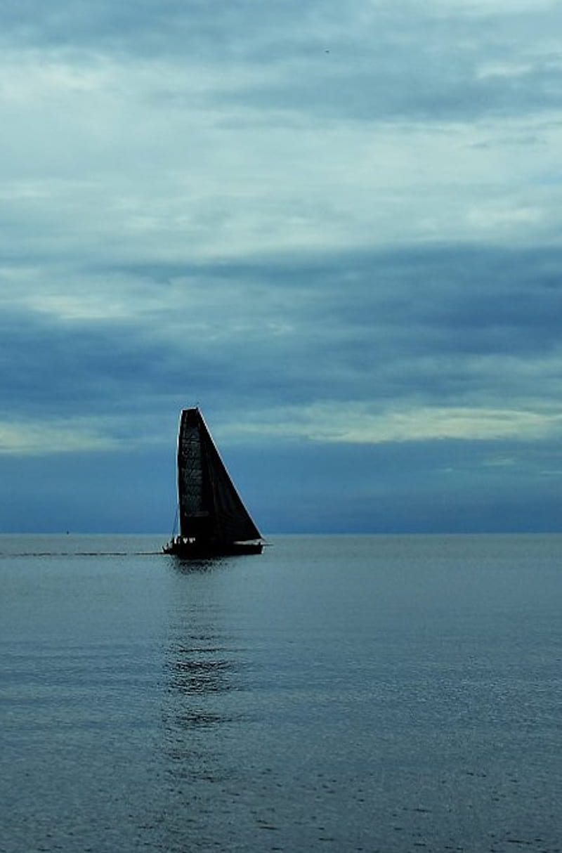 Lonely, boat, sea, HD mobile wallpaper | Peakpx