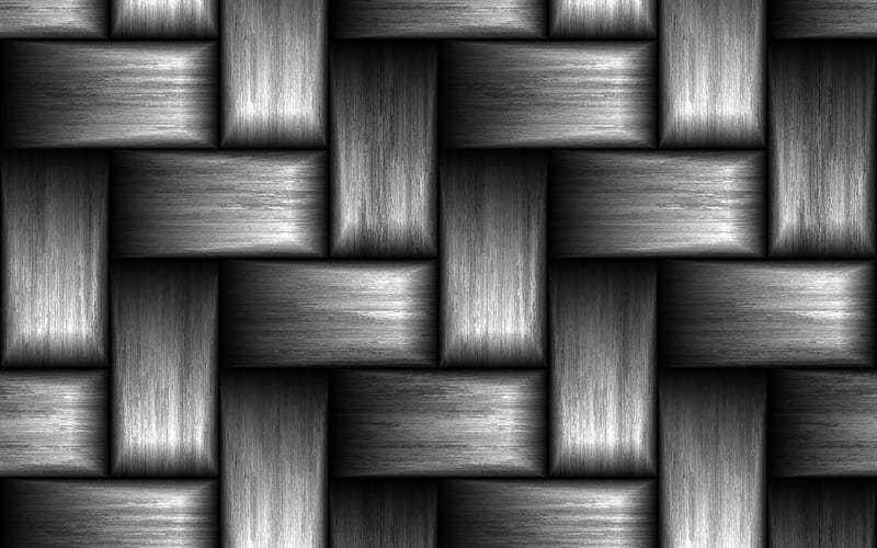 gray weaving background wickerwork textures, wickerwork patterns, gray carbon background, carbon textures, weaving textures, HD wallpaper