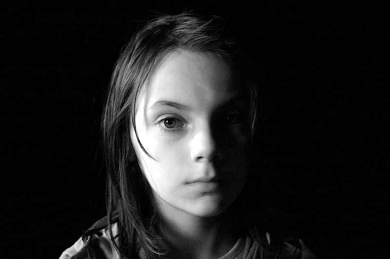Dafne Keen Laura Kinney Logan, logan, 2017-movies, movies, monochrome, black-and-white, HD wallpaper