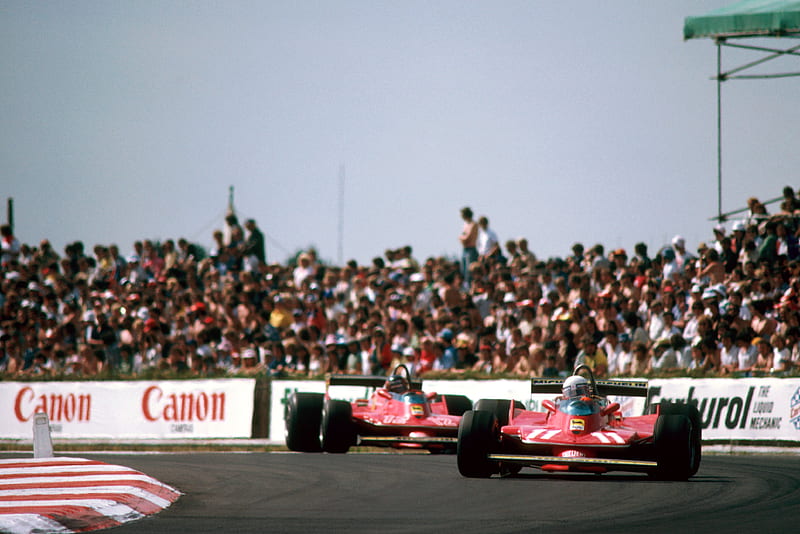 Scheckter & Villeneuve, f1, silverstone, scheckter, scuderia ferrari, villeneuve, ferrari, formula 1, HD wallpaper