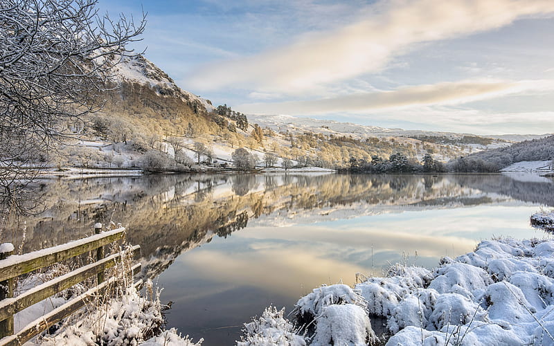 Winter Lake Cumbria England 2021 Bing, HD wallpaper