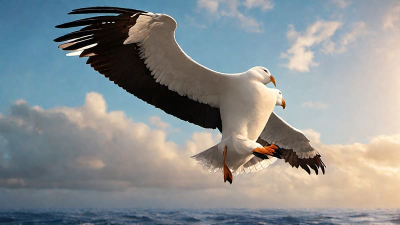 Albatross, animal, sky, bird, HD wallpaper