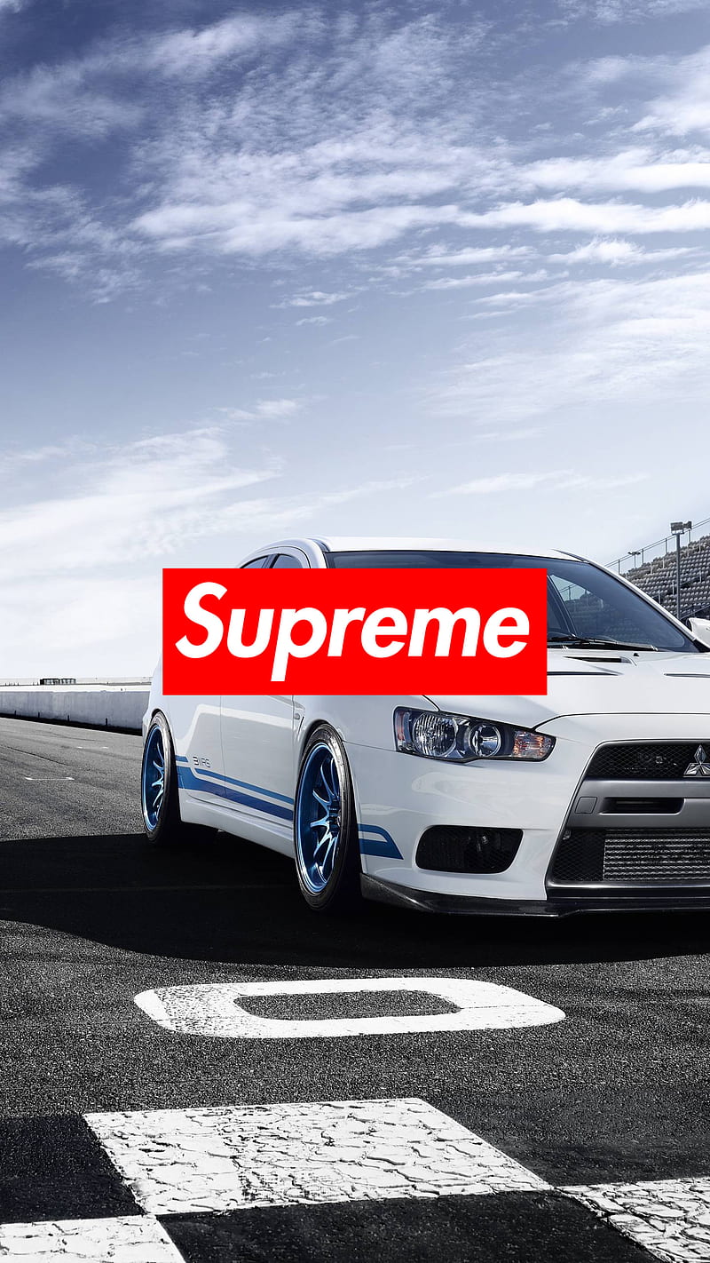 Supreme Evo, brands, car, carros, japanese, jdm, lancer, logos, mitsubishi, HD phone wallpaper