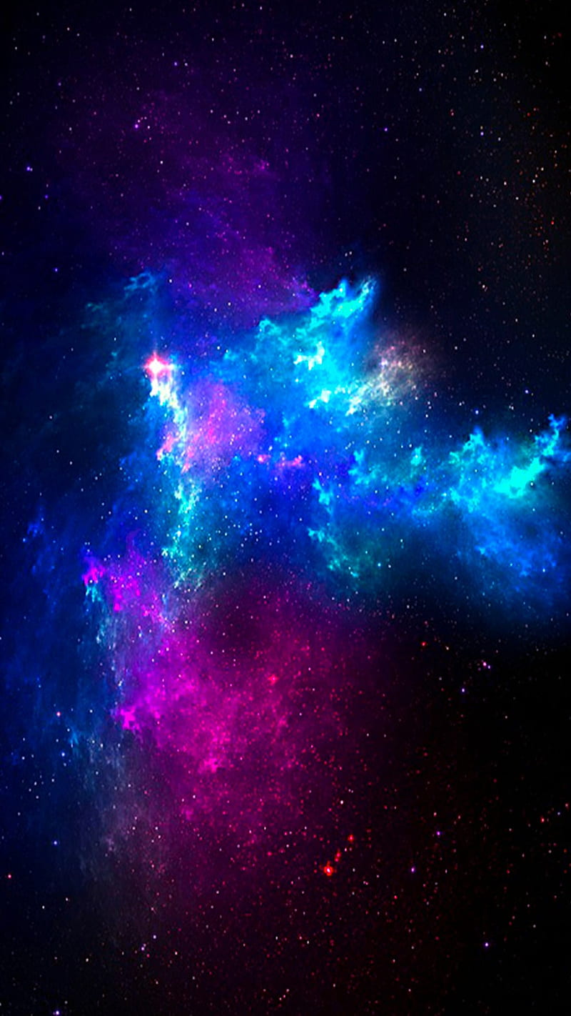 Nature, blue, cool, cosmos, galaxy nebula, pink, purple, space, stars, HD phone wallpaper
